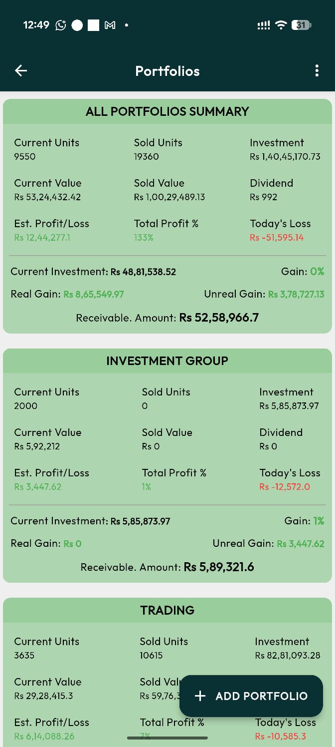 All Portfolio Summary screenshot